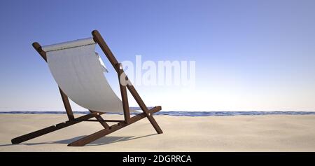 Strandliege am Strand - Illustration Stockfoto