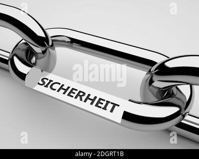 Schrift auf Kette - Geschäftssymbol - Illustration Stockfoto