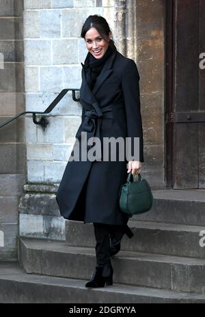 Prinz Harry und Meghan Markle bei einem Besuch von Cardiff Castle, Donnerstag, 18. Januar 2018 Stockfoto