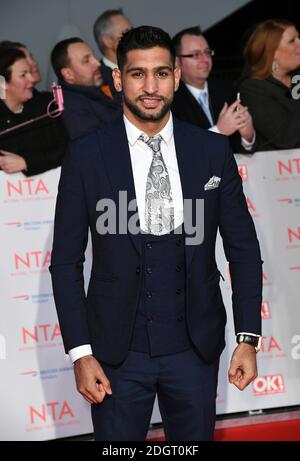 Amir Khan bei den National Television Awards 2018 im O2, London. Bildnachweis sollte lauten: Doug Peters/EMPICS Entertainment Stockfoto