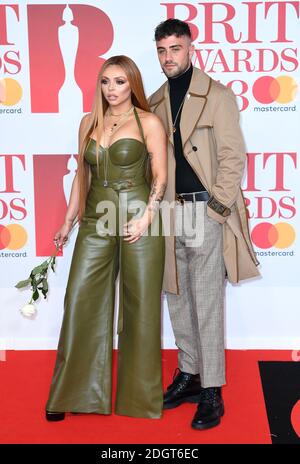 Jesy Nelson und Harry James bei den Brit Awards in der O2 Arena in London. Bildnachweis sollte lauten: Doug Peters/EMPICS Entertainment Stockfoto