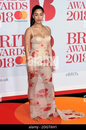 Jorja Smith bei den Brit Awards in der O2 Arena, London. Bildnachweis sollte lauten: Doug Peters/EMPICS Entertainment Stockfoto