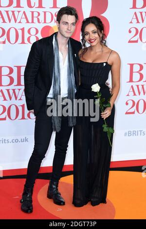 Jade Thirlwall und Jed Elliott bei den Brit Awards in der O2 Arena, London. Bildnachweis sollte lauten: Doug Peters/EMPICS Entertainment NUR REDAKTIONELLE VERWENDUNG Stockfoto