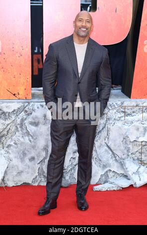 Dwayne The Rock Johnson bei der Europa-Premiere von Rampage, im Cineworld am Leicester Square, London. Bildnachweis sollte lauten: Doug Peters/EMPICS Entertainment Stockfoto