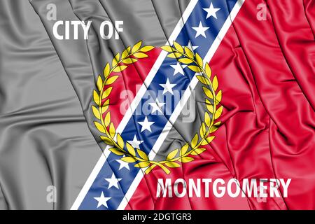 3D-Markierung von Montgomery (Alabama), USA. 3D-Darstellung. Stockfoto