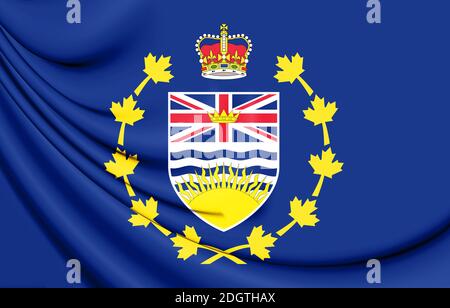 3D-Markierung der Vizegouverneur der Provinz British Columbia, Kanada. 3D-Darstellung. Stockfoto