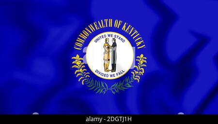 3D Flagge von Kentucky, USA. 3D Illustration. Stockfoto