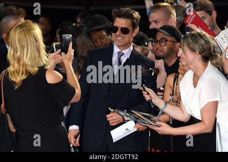 Tom Cruise trifft Fans vor der britischen Premiere von Mission:Impossible Fallout im BFI IMAX in Waterloo, London. Bildnachweis sollte lauten: Doug Peters/EMPICS Stockfoto