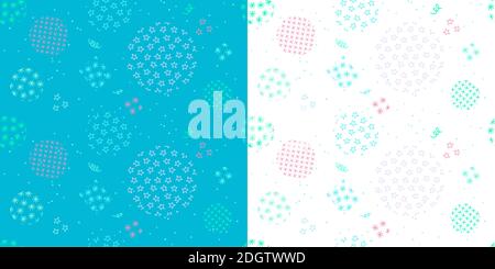 Zwei Kreative Nahtlose Abstrakte Winter Neujahr Vektor-Muster Stock Vektor