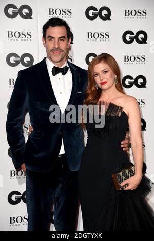 Sacha Baron Cohen und Isla Fisher bei den GQ Men of the Year Awards 2018 in der Tate Modern, London. Bildnachweis sollte lauten: Doug Peters/Empics Stockfoto