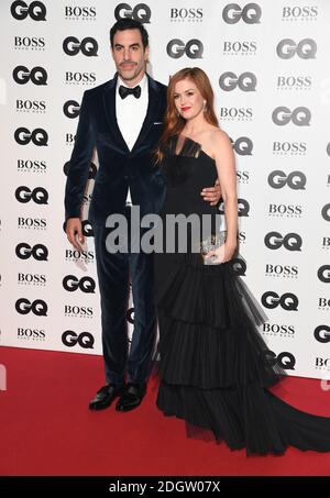 Sacha Baron Cohen und Isla Fisher bei den GQ Men of the Year Awards 2018 in der Tate Modern, London. Bildnachweis sollte lauten: Doug Peters/Empics Stockfoto