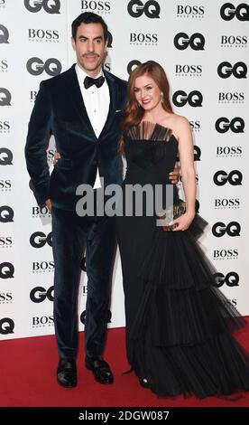 Sacha Baron Cohen und Isla Fisher bei den GQ Men of the Year Awards 2018 in der Tate Modern, London. Bildnachweis sollte lauten: Doug Peters/Empics Stockfoto