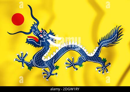3D-Markierung der Qing Dynastie, China. 3D-Darstellung. Stockfoto