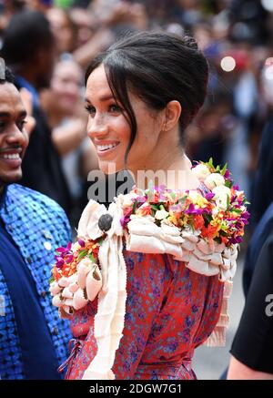 Meghan Herzogin von Sussex kommt auf dem Campus der University South Pacific, Suva, Fidschi an. Bildnachweis sollte lauten: Doug Peters/EMPICS Stockfoto