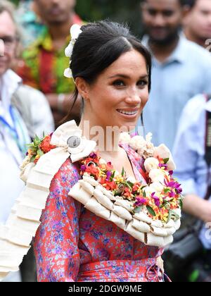 Meghan Herzogin von Sussex kommt auf dem Campus der University South Pacific, Suva, Fidschi an. Bildnachweis sollte lauten: Doug Peters/EMPICS Stockfoto