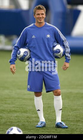 David Beckham stellt am 18. September 2006 sein neues Buch "Making IT Real" an der David Beckham Academy in Greenwich, London, vor. Doug Peters/EMPICS Entertainment Stockfoto