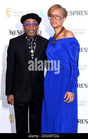 Spike Lee und Tonya Lewis Lee bei der Nespresso British Academy Film Awards Nominees' Party im Kensington Palace, London Stockfoto