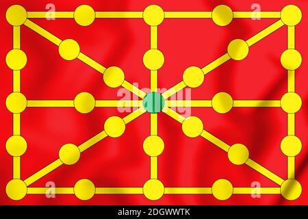 3D-Königreich Navarra Flagge. 3D-Darstellung. Stockfoto