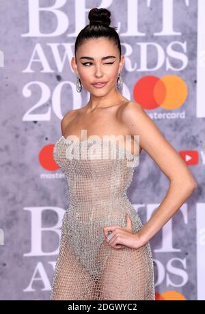 Madison Beer bei den Brit Awards 2019 in der O2 Arena, London. Bildnachweis sollte lauten: Doug Peters/EMPICS Entertainment. NUR FÜR REDAKTIONELLE ZWECKE Stockfoto