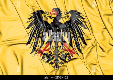 3D-Imperial Banner der Kaiser des Heiligen Römischen Reiches (vor 1433). 3D-Darstellung. Stockfoto