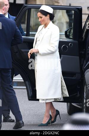 Der Herzog und die Herzogin von Sussex in Westminster Abbey für den Commonwealth Service 2019. Bildnachweis sollte lauten: Doug Peters/EMPICS Stockfoto