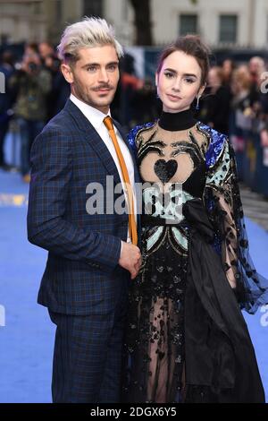 Zac Efron und Lily Collins bei der Europa-Premiere von Extremely Wicked, Shockingly Evil and Vile, die am 24. April 2019 im Curzon Mayfair in London stattfand. Bildnachweis sollte lauten: Doug Peters/EMPICS Stockfoto