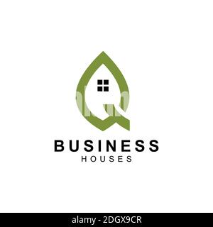 Home Logo-Design, der Buchstabe 'Q' ist entworfen, um ein Symbol oder Symbol des Hauses Vektor, Immobilien Stock Vektor