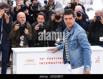 Antonio Banderas beim Pain and Glory Photocall während des 72. Cannes Film Festival, Festival des Palais. Bildnachweis sollte lauten: Doug Peters/EMPICS Stockfoto