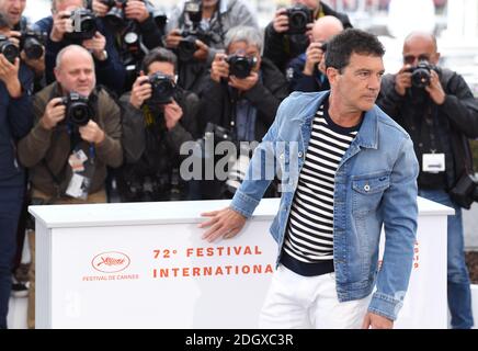 Antonio Banderas beim Pain and Glory Photocall während des 72. Cannes Film Festival, Festival des Palais. Bildnachweis sollte lauten: Doug Peters/EMPICS Stockfoto