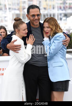 Sara Forestier, Roschdy Zem und Lea Seydoux besuchen die Oh Mercy! Fotocall, während der 72. Filmfestspiele von Cannes. Bildnachweis sollte lauten: Doug Peters/EMPICS Stockfoto