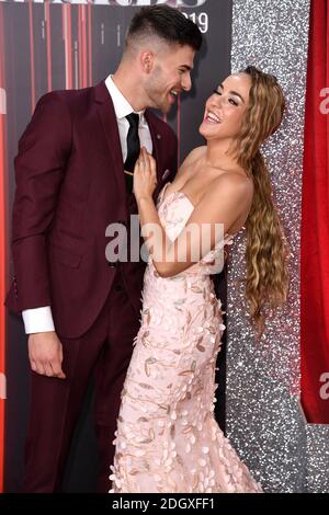 Owen Warner und Stephanie Davis bei den British Soap Awards 2019 im Lowry, Manchester Stockfoto