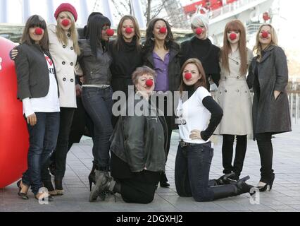 Der Start des Red Nose Day 2007, im London Eye, im Zentrum von London am 31/01/07. Stockfoto
