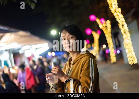 Berühmter taiwanesischer Bubble Milk Tee Stockfoto