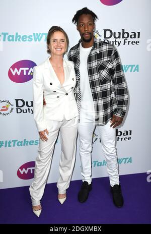 Elina Svitolina (links) und Gael Sebastien Monfils nehmen an der Dubai Duty Free WTA Summer Party im Jumeirah Carlton Tower Hotel, London Teil. Bildnachweis sollte lauten: Doug Peters/EMPICS Stockfoto