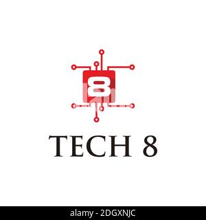 Technologie-Logo einfaches Tech-Design Stock Vektor
