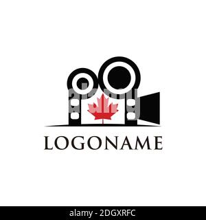Kanadischer Filmemacher / Vlog Logo Design Inspiration Stock Vektor