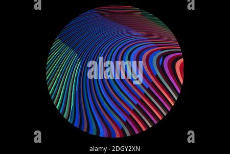 Abstrakter Hintergrund, Kreis mit Muster in Neonfarben. Stockfoto