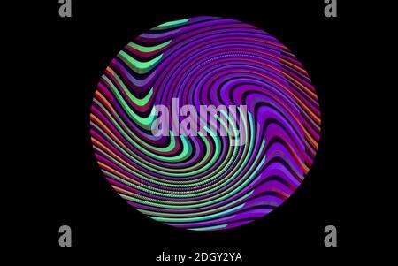 Abstrakter Hintergrund, Kreis mit Muster in Neonfarben. Stockfoto