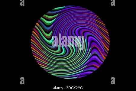 Abstrakter Hintergrund, Kreis mit Muster in Neonfarben. Stockfoto