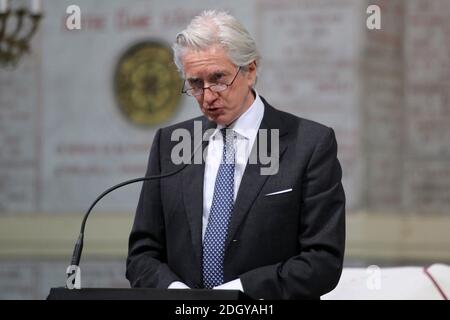 Algier, Algerien. Dezember 2020. Der französische Botschafter in Algerien Francois Gouyette spricht beim Trauerdienst des verstorbenen französisch-algerischen Erzbischofs Henri Teissier in der Kathedrale Notre Dame d'Afrique. Teissier ist im Alter von 91 Jahren nach einem Schlaganfall in Lyon gestorben. Quelle: Farouk Batiche/dpa/Alamy Live News Stockfoto