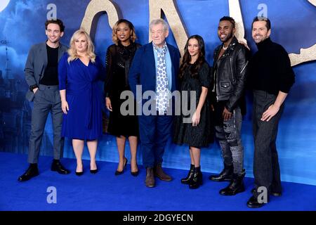 Laurie Davidson, Rebel Wilson, Jennifer Hudson Sir Ian McKellen, Francesca Hayward, Jason Derulo und Robbie Fairchild bei der Fotoserie Cats im Corinthia Hotel, London Stockfoto