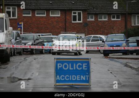 Polizeiunfallschild, Nottingham, Donnerstag, 3. Dezember 2020. Stockfoto