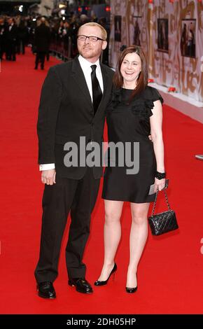 Simon Pegg und seine Frau Maureen McCann kommen für die British Academy Television Awards im London Palladium, W1. Stockfoto