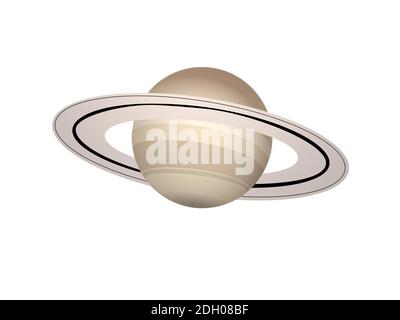 Saturn Planet in einer Traumlandschaft - 3d Render Stockfoto