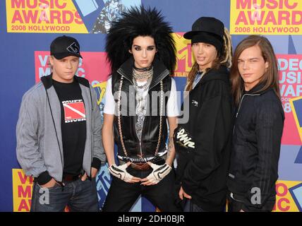 Tokio Hotel Ankunft für die MTV Video Music Awards 2008 in Paramount Studios in Hollywood, Los Angeles. Stockfoto