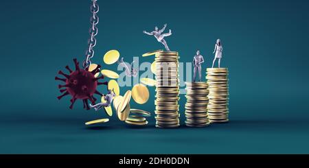 Wirtschaftliche Auswirkungen des Coronavirus Stockfoto