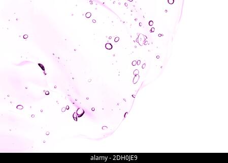 Transparentes rosa Gel auf weißem Hintergrund. Stockfoto