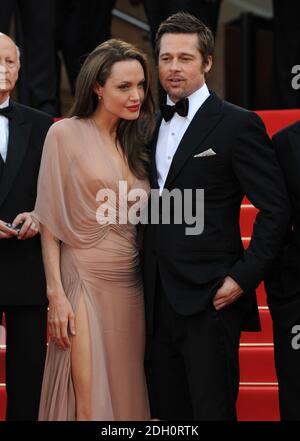 Brad Pitt und Angelina Jolie bei der Premiere von Inglourious Basterds im Palais des Festivals. Teil des 62. Festival de Film, Cannes. Stockfoto