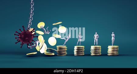 Wirtschaftliche Auswirkungen des Coronavirus Stockfoto