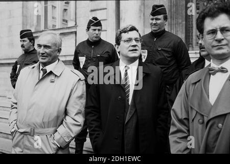 Der ehemalige SS-Offizier Schönhuber erscheint auf Einladung der französischen Front National in Lyon Stockfoto